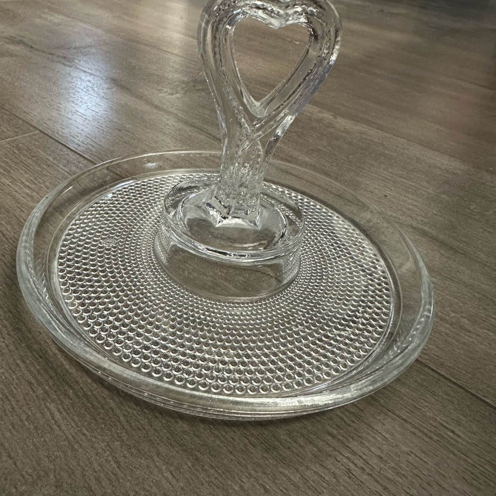 Vintage Heart Handled Tidbit Plate